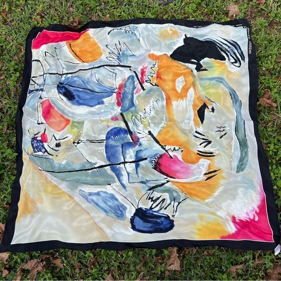 Wassily‎ Kandinsky Composition VIII Handpainted Scarf - 100% Silk - Picture 2 of 12